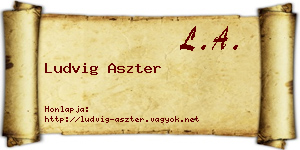 Ludvig Aszter névjegykártya